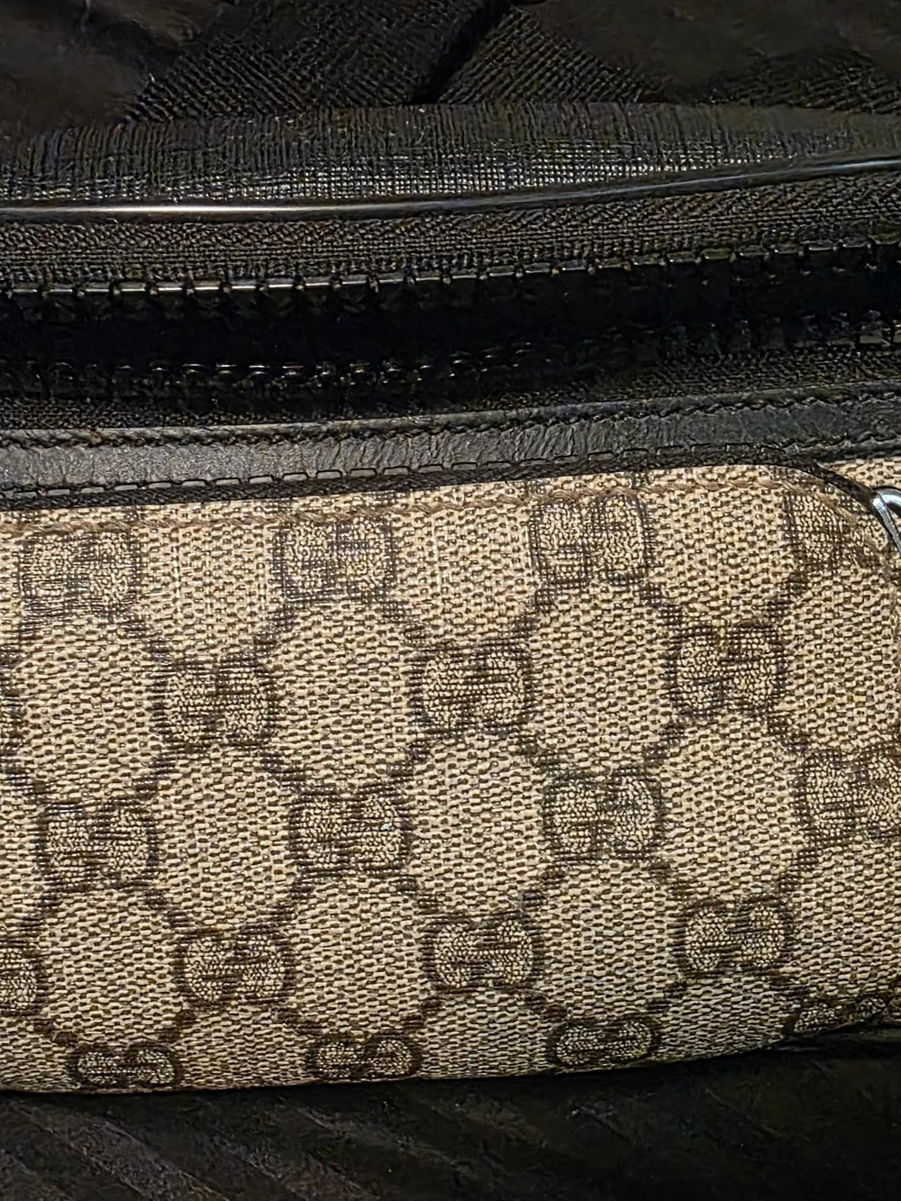 Gucci Beige and Brown Monogram Belt Bag Supreme